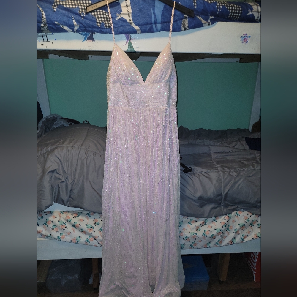 PINK SEQUIN PROM DRESS, SIZE 13